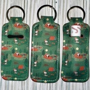 Peanuts camp snoopy green chapstick holder new